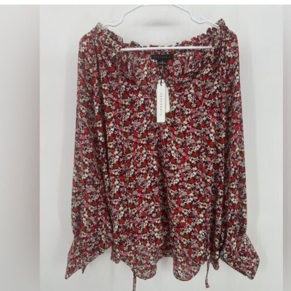 New Sanctuary floral print blouse with keyhole neck tie. - Picture 5 of 5
